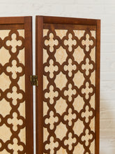 Load image into Gallery viewer, Wood Patterned Three Panel Screen Divider