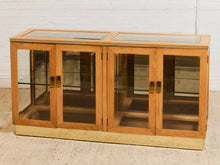Load image into Gallery viewer, 1970s Style Oak & Glass Display Credenza