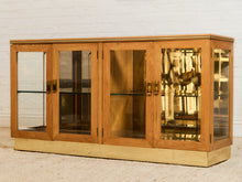Load image into Gallery viewer, 1970s Style Oak & Glass Display Credenza