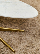 Load image into Gallery viewer, Stone Oval Coffee Table with Gold Legs