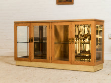 Load image into Gallery viewer, 1970s Style Oak & Glass Display Credenza