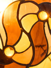 Load image into Gallery viewer, As Found Orange and Red Round Stained Glass