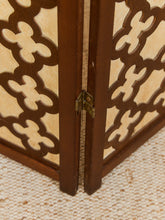 Load image into Gallery viewer, Wood Patterned Three Panel Screen Divider
