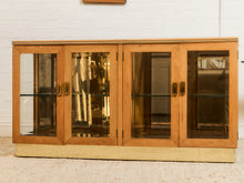 Load image into Gallery viewer, 1970s Style Oak & Glass Display Credenza