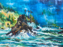 Load image into Gallery viewer, Mid Century Midnight Tide Oil Painting