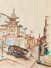 Load image into Gallery viewer, San Francisco's Chinatown Mid Century Watercolor