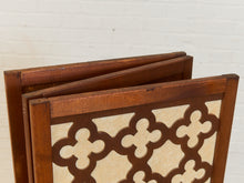 Load image into Gallery viewer, Wood Patterned Three Panel Screen Divider