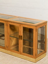 Load image into Gallery viewer, 1970s Style Oak & Glass Display Credenza