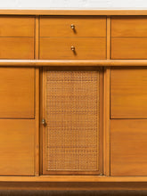 Load image into Gallery viewer, Kent Coffey Style Long Dresser with Rattan Front