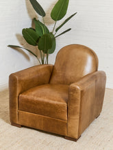 Load image into Gallery viewer, Keanu Deco Leather Chair in Echo Umber