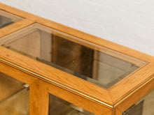 Load image into Gallery viewer, 1970s Style Oak & Glass Display Credenza