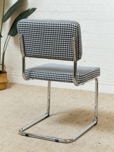 Load image into Gallery viewer, Houndstooth Black and White Chrome Chair