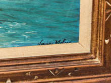 Load image into Gallery viewer, Crashing Waves on Rock Cliff Oil Painting by Joanne Moberg
