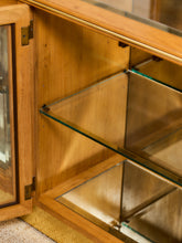 Load image into Gallery viewer, 1970s Style Oak & Glass Display Credenza