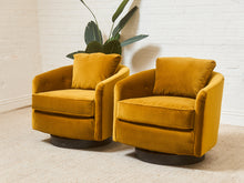 Load image into Gallery viewer, Gold Milo Baughman Swivel Chair
