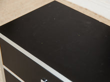 Load image into Gallery viewer, Black and Chrome 1970's 2 Drawer Nightstand