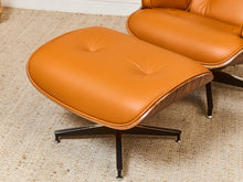Load image into Gallery viewer, Burnt Orange Leather Iconic Chair and Ottoman