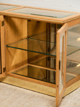 Load image into Gallery viewer, 1970s Style Oak & Glass Display Credenza
