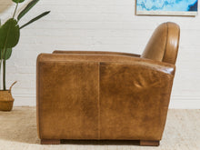 Load image into Gallery viewer, Keanu Deco Leather Chair in Echo Umber