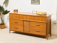 Load image into Gallery viewer, Kent Coffey Style Long Dresser with Rattan Front