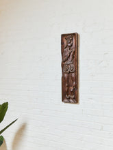 Load image into Gallery viewer, Vintage Carved Wood Relief Panel of a Standing Figure