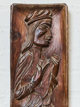 Load image into Gallery viewer, Vintage Carved Wood Relief Panel of a Standing Figure