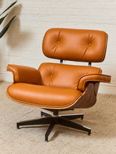 Load image into Gallery viewer, Burnt Orange Leather Iconic Chair and Ottoman
