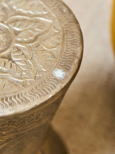 Load image into Gallery viewer, Moroccan Hammered Metal Pedestal Table