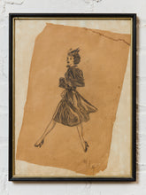 Load image into Gallery viewer, Vintage Fashion Pencil Drawing