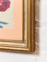 Load image into Gallery viewer, Floral Needlepoint Vintage Art