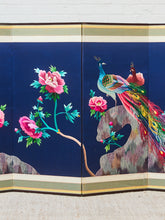 Load image into Gallery viewer, Korean Asian Large 8-Panel Silk Embroidered Peacock Bird Butterfly Screen, 1900s