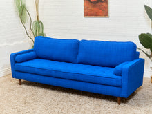 Load image into Gallery viewer, Royal Blue Tweed Sofa