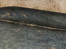 Load image into Gallery viewer, Curved Black Cerrused Distressed Coffee Table with Brass Accents