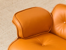 Load image into Gallery viewer, Burnt Orange Leather Iconic Chair and Ottoman