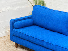 Load image into Gallery viewer, Royal Blue Tweed Sofa