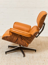 Load image into Gallery viewer, Burnt Orange Leather Iconic Chair and Ottoman