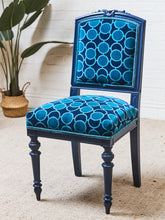 Load image into Gallery viewer, French Imperial Chair with Teal Dining Chairs