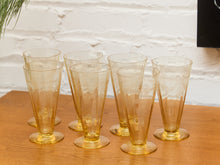 Load image into Gallery viewer, Tiffin Franciscan Art Deco Trumpet Tumblers Glasses set of 7