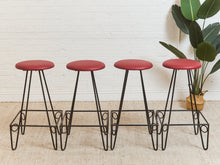 Load image into Gallery viewer, Set of Four Iron Bar Stools by Frederic Weinberg