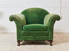 Load image into Gallery viewer, Mohair Distressed Vintage Antique Club Chair