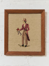 Load image into Gallery viewer, Gentlemen with Flowers Vintage Needlepoint