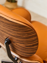 Load image into Gallery viewer, Burnt Orange Leather Iconic Chair and Ottoman