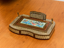Load image into Gallery viewer, Vintage 1950s Persian Khatam Hand Painted Pen and Letter Desk Set