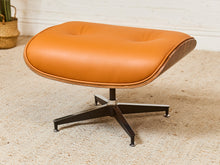 Load image into Gallery viewer, Burnt Orange Leather Iconic Chair and Ottoman