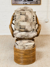 Load image into Gallery viewer, Bamboo Vintage Chair and Ottoman