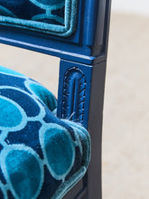 Load image into Gallery viewer, French Imperial Chair with Teal Dining Chairs