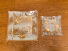 Load image into Gallery viewer, Large Vintage Fred Press Gold Leaf Glass Plate Dish