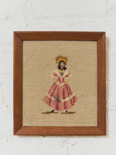 Load image into Gallery viewer, Women in Pink Dress Vintage Needlepoint