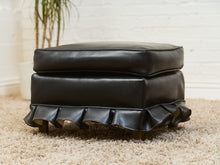 Load image into Gallery viewer, Ruffle Black Ottoman