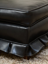 Load image into Gallery viewer, Ruffle Black Ottoman